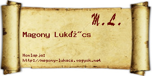 Magony Lukács névjegykártya